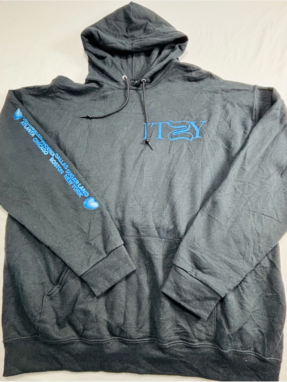 Black Hoodie with Blue ITZY Logo - M529